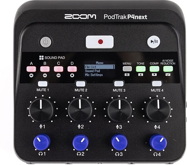 open zoom image for Zoom PodTrak P4next Podcast Recorder, Open Box (Like New), Action Position Back