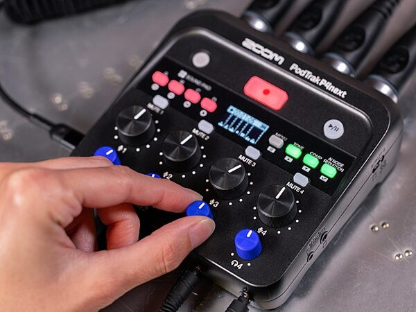 open zoom image for Zoom PodTrak P4next Podcast Recorder, Open Box (Like New), In Use