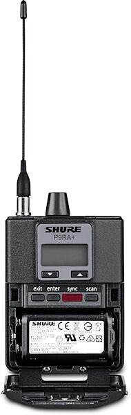 open zoom image for Shure P9RA+ Stereo Bodypack Receiver for PSM900 Wireless IEM Systems, Band G6 (470 - 506 MHz), Detail Side