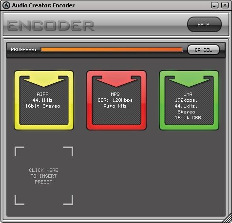 open zoom image for Cakewalk Pyro Audio Creator Software (Windows), Encoder