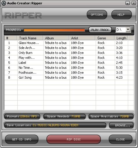 open zoom image for Cakewalk Pyro Audio Creator Software (Windows), Ripper