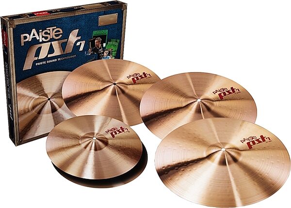 open zoom image for Paiste PST 7 Medium Exclusive Cymbal Pack, 14 inch Hi-Hats, 16 inch Crash, 18 inch Crash, 20 inch Ride, pack