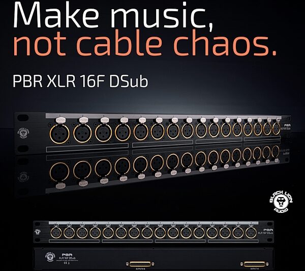 open zoom image for Black Lion Audio PBR XLR 16F DSub 16-Point XLR-F Patch Bay, New, Action Position Back