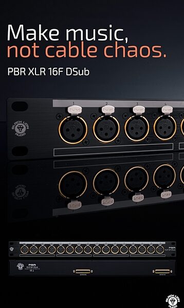 open zoom image for Black Lion Audio PBR XLR 16F DSub 16-Point XLR-F Patch Bay, New, Action Position Back