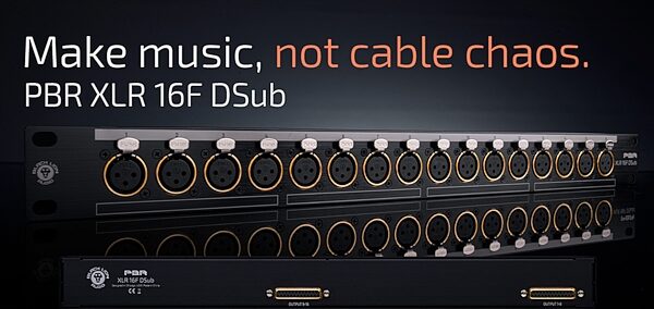 open zoom image for Black Lion Audio PBR XLR 16F DSub 16-Point XLR-F Patch Bay, New, Action Position Back