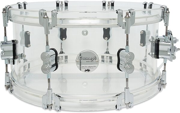 open zoom image for Pacific Drums Concept Acrylic Snare Drum, Clear, 6.5x14 Inch, Main