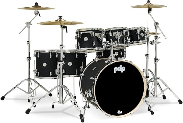 open zoom image for Pacific Drums Concept Maple Drum Shell Kit, 7-Piece, Satin Black, Action Position Back