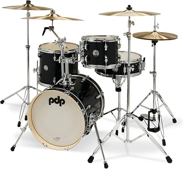 open zoom image for Pacific Drums New Yorker Compact 4-Piece Drum Shell Kit, Black Onyx Sparkle, Open Box (Like New), Action Position Back