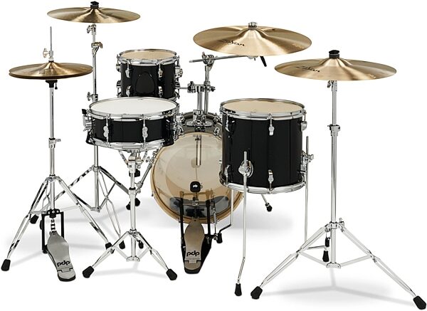 open zoom image for Pacific Drums New Yorker Compact 4-Piece Drum Shell Kit, Black Onyx Sparkle, Open Box (Like New), Action Position Back