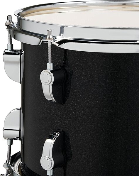 open zoom image for Pacific Drums New Yorker Compact 4-Piece Drum Shell Kit, Black Onyx Sparkle, Open Box (Like New), Action Position Back