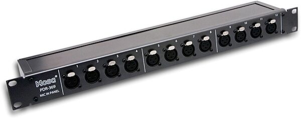 open zoom image for Hosa PDR-369 12 Point XLR3-F to XLR3-M Patch Bay, New, Action Position Back