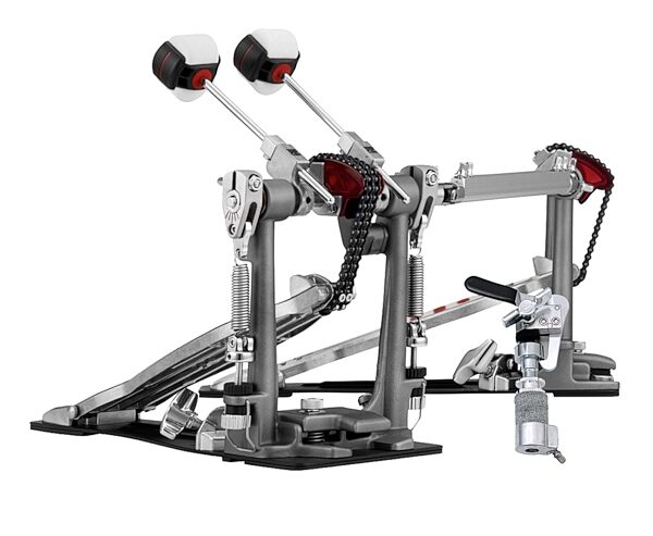 open zoom image for Pearl P2052C Eliminator Redline Chain Drive Double Bass Drum Pedal, Silver, Bundle with Gibraltar SCDC Hi-Hat Drop Clutch, pack