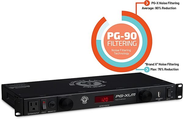 open zoom image for Black Lion Audio PG-XLM Power Conditioner with Lights, New, Action Position Back