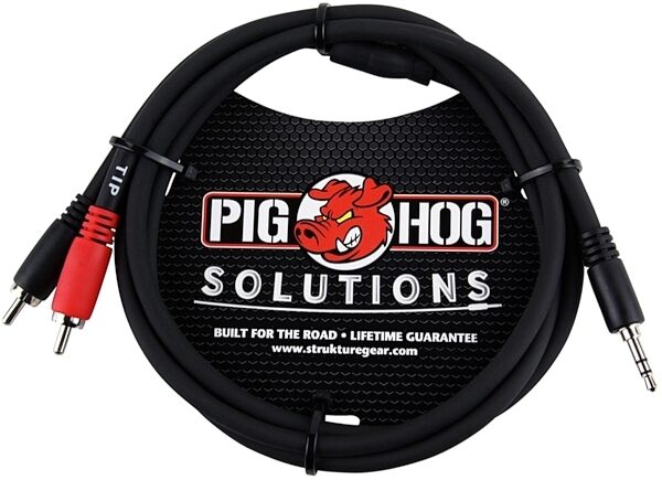 open zoom image for Pig Hog Solutions Stereo Breakout Cable, 3.5mm to Dual RCA, 3 foot, Main