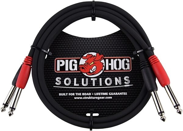 open zoom image for Pig Hog Dual 1/4" TS Cable, 3 foot, Main