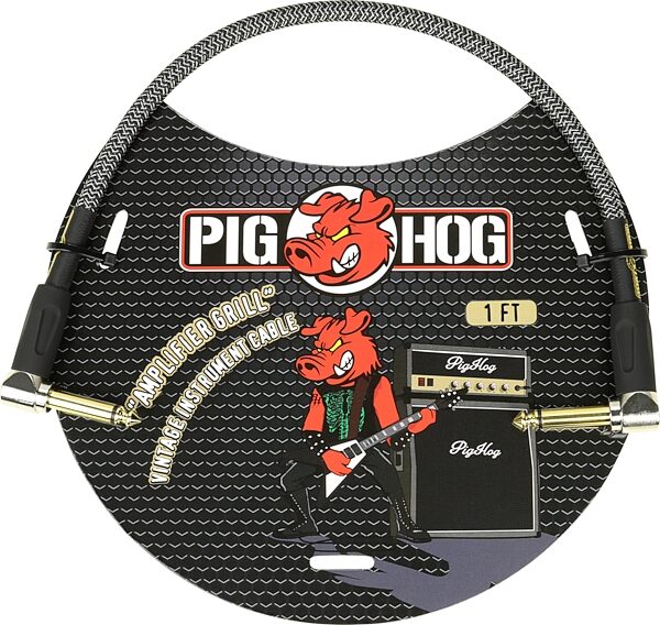 open zoom image for Pig Hog Vintage Series Patch Cable, Amp Grill, Right Angle, 1 foot, Action Position Back