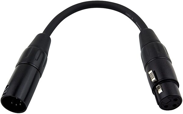 open zoom image for Pig Hog PX-DMX5M DMX XLR5-M TO XLR3-F Adaptor Cable, New, DMX Male to XLR Female