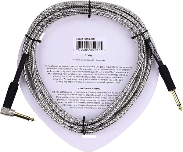 open zoom image for Pig Hog Armor Clad Right Angle Instrument Cable, 10 foot, Back