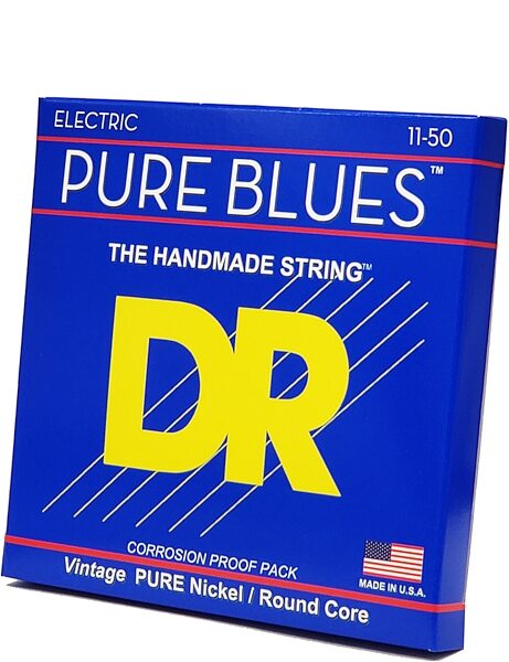 open zoom image for DR Strings Pure Blues Nickel Electric Guitar Strings, Single Pack, Heavy, 11-50, PHR-11, view