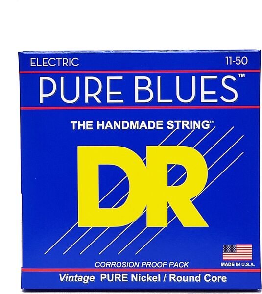 open zoom image for DR Strings Pure Blues Nickel Electric Guitar Strings, Single Pack, Heavy, 11-50, PHR-11, view