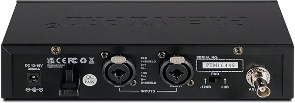 open zoom image for Phenyx Pro PTM-10-1B UHF Stereo Wireless In-Ear Monitor System, 555 - 575 MHz, PTM-10-1B-500, Action Position Back