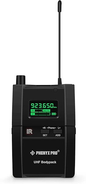 open zoom image for Phenyx Pro PTM-10-1B UHF Stereo Wireless In-Ear Monitor System, 555 - 575 MHz, PTM-10-1B-500, Action Position Back