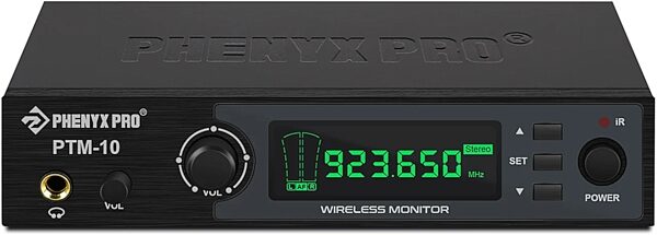 open zoom image for Phenyx Pro PTM-10-1B UHF Stereo Wireless In-Ear Monitor System, 555 - 575 MHz, PTM-10-1B-500, Action Position Back