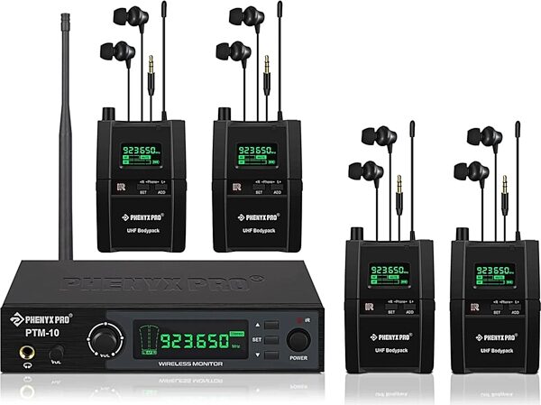 open zoom image for Phenyx Pro PTM-10-4B UHF Stereo Wireless In-Ear Monitor System, 555 - 575 MHz, PTM-10-4B-500, Main