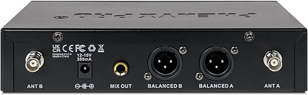 open zoom image for Phenyx Pro PTU-52-1H1B Dual-Channel UHF Handheld/Headset/Lavalier Combo Wireless Microphone System, New, Action Position Back