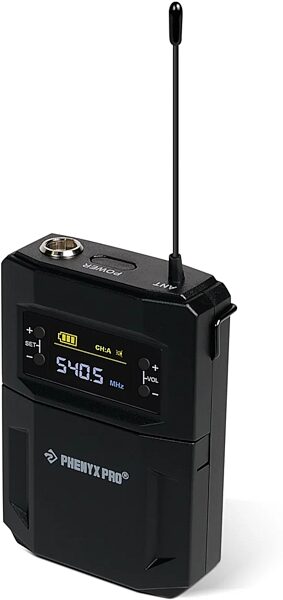 open zoom image for Phenyx Pro PTU-52-1H1B Dual-Channel UHF Handheld/Headset/Lavalier Combo Wireless Microphone System, New, Action Position Back