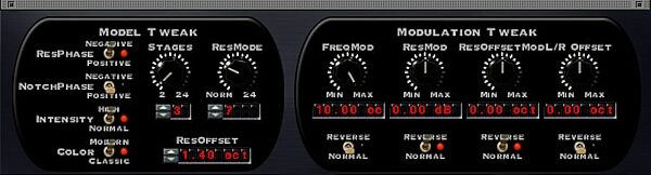 open zoom image for SoundToys PhaseMistress Plug-In RTAS Mac, Tweak Menu