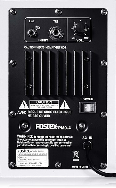 open zoom image for Fostex PM04 Powered Nearfield Monitor, Rear