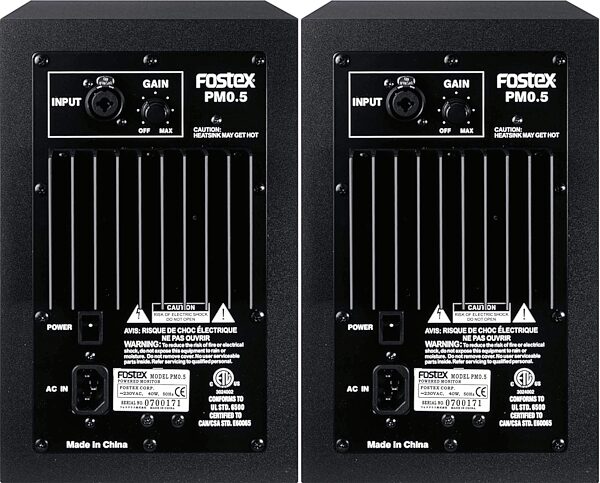 open zoom image for Fostex PM05 Powered Monitor, Rear