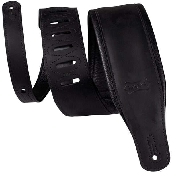 open zoom image for Levy's PM32BH Butter Leather Guitar Strap, Black, main