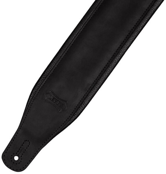 open zoom image for Levy's PM32BH Butter Leather Guitar Strap, Black, view
