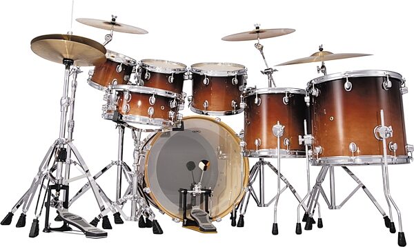 open zoom image for Mapex PM728U Pro M Fusion Pop 22 7-Piece Drum Kit, Red Wood Fade