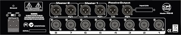 open zoom image for SM Pro Audio PM8 8-Channel Passive Summing Mixer, Rear