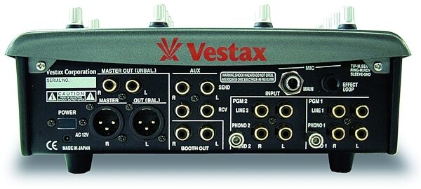 open zoom image for Vestax PMC007 2-Channel Scratch Mixer, Rear