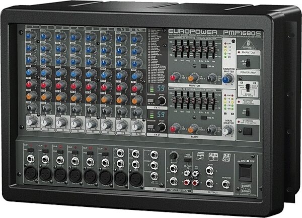 open zoom image for Behringer PMP1680S Europower 10-Channel Powered Mixer (1600 Watts), Right