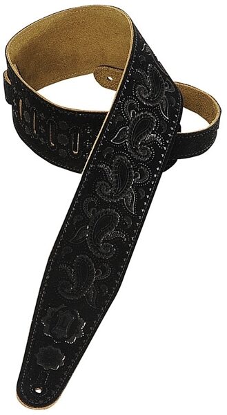 open zoom image for Levy's PMS44T03 Suede Guitar Strap, Black, Main
