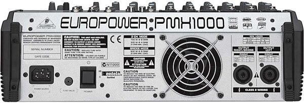 open zoom image for Behringer PMH1000 12-Channel Powered Mixer with FX (400 Watts), Back