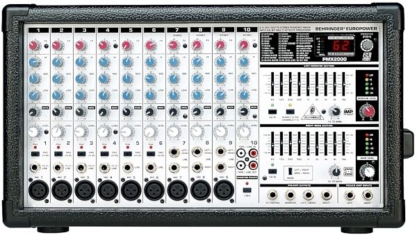 open zoom image for Behringer PMH2000 Europower 10-Channel Powered Mixer with FX (2x250 Watts), Front