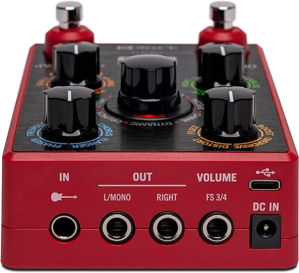 open zoom image for Line 6 POD Express Guitar Multi-FX and Amp Modeling Pedal, Red, Action Position Back