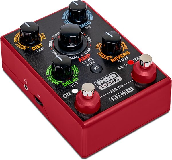 open zoom image for Line 6 POD Express Guitar Multi-FX and Amp Modeling Pedal, Red, Action Position Back