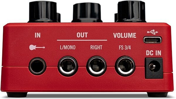 open zoom image for Line 6 POD Express Guitar Multi-FX and Amp Modeling Pedal, Red, Action Position Back