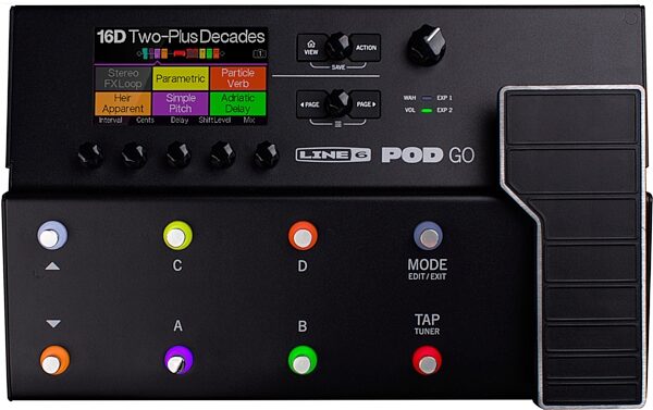 open zoom image for Line 6 POD Go Guitar Effects Processor Pedalboard, Black, Action Position Back