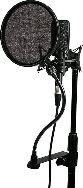 open zoom image for RaXXess Stoppit Pop Filter with Goose Neck, In Use