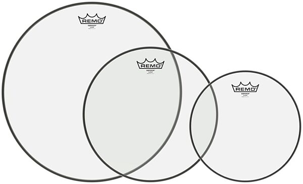 open zoom image for Remo Clear Emperor Tom Drumhead Pack, 10, 12, and 16 inch, Pack 3, Main