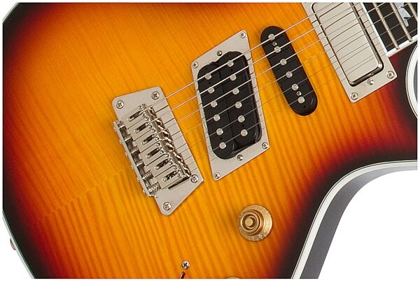 open zoom image for Epiphone Nighthawk Custom Reissue Electric Guitar, Fireburst - Bridge