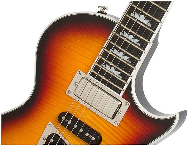 open zoom image for Epiphone Nighthawk Custom Reissue Electric Guitar, Fireburst - Upper Bout
